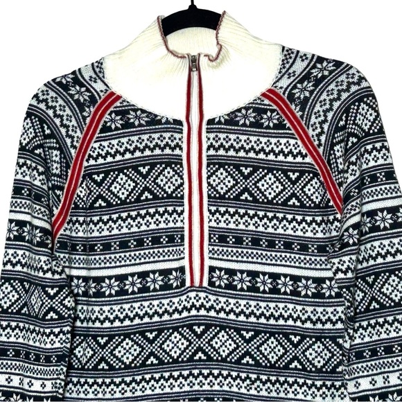 Eddie Bauer Fair Isle Engage Nordic 1/4 Zip Pullover Ski Sweater, Size Large - Picture 6 of 14